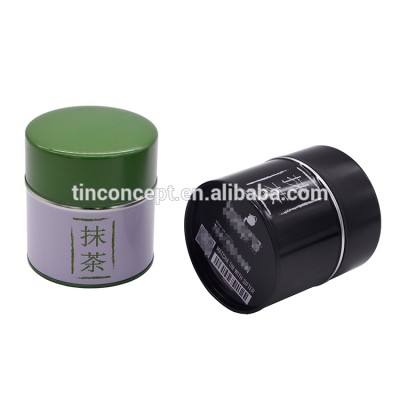 Food Grade Custom Printed plug lid Matcha Tea Tin Box