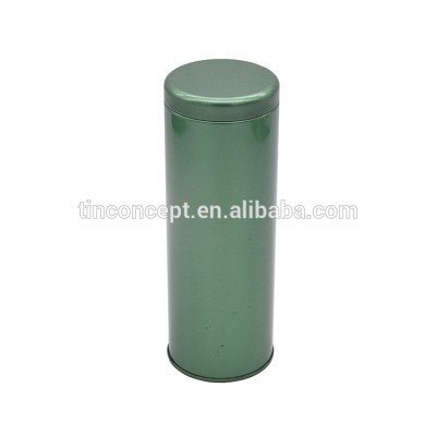 Factory Supplier Custom green Air tight Round Tall Tea Metal Tin Can Wholesale