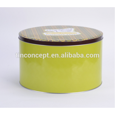 tea packaging tin box round glossy varnish biscuit tea tin / easy open tin can